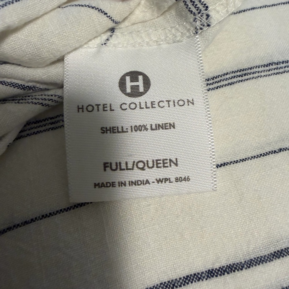 Hotel Collection Pinstripe Cream and Gray Bedding - Picture 4 of 5